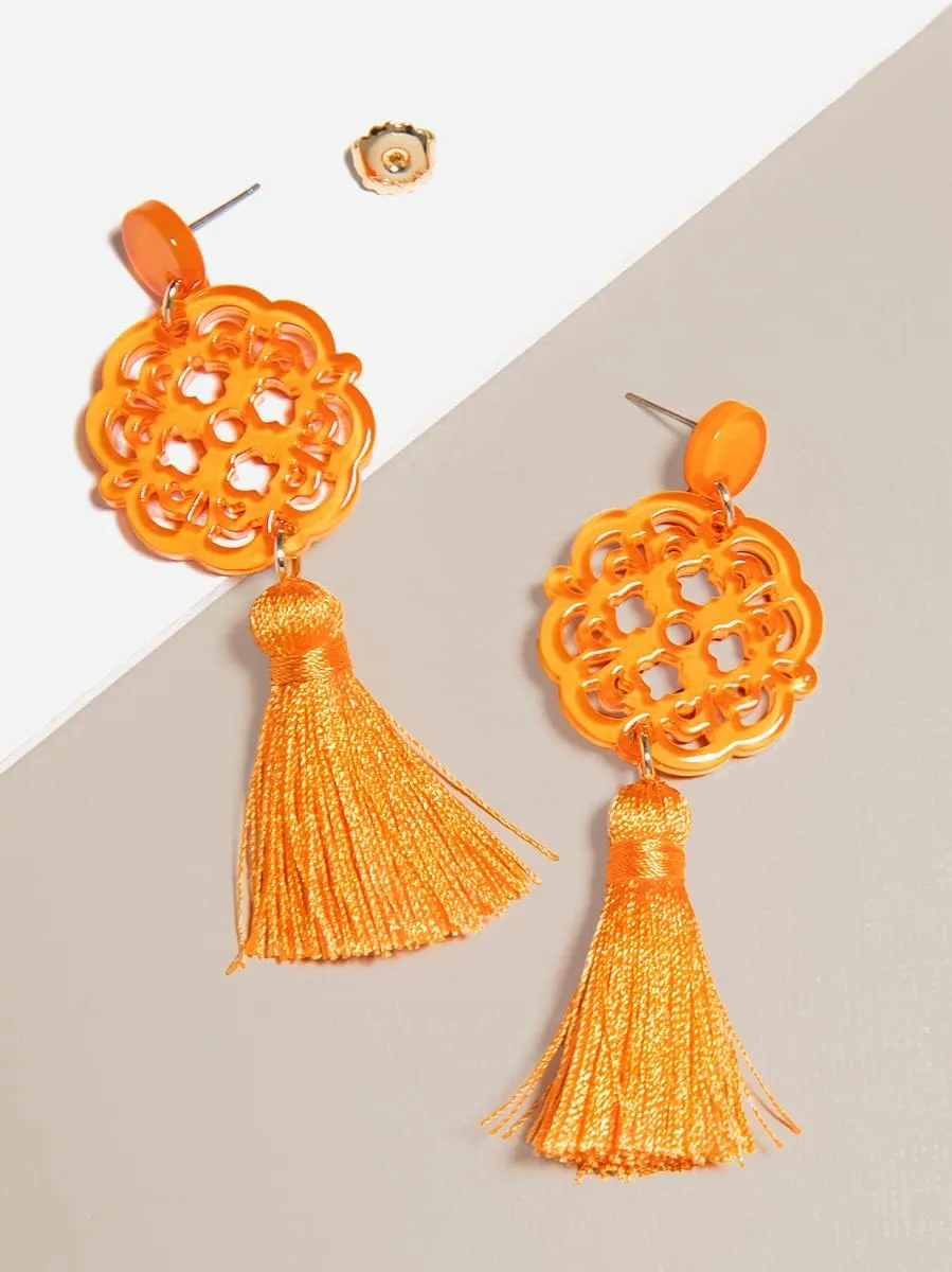 ZENZII Acrylic Resin Tassel Earrings for Women Geometric Modern Pattern Acetate Drop and Dangle Earrings Trendy Fashion Jewelry
