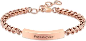 zeqingjw Cremation Jewelry Urn Bracelet for Ashes Adjustable Memorial Urn Bangles for Human Ashes - Memorial Ashes Keepsake Jewelry Always In My Heart