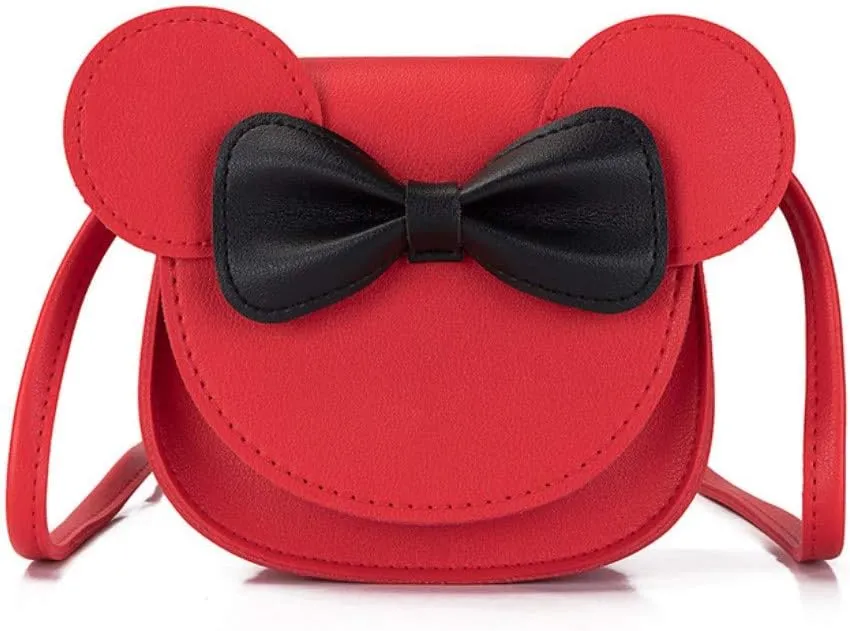 ZGMYC Little Girl's Cute Bowknot Crossbody Purse Cartoon Mouse Ears Shoulder Handbag