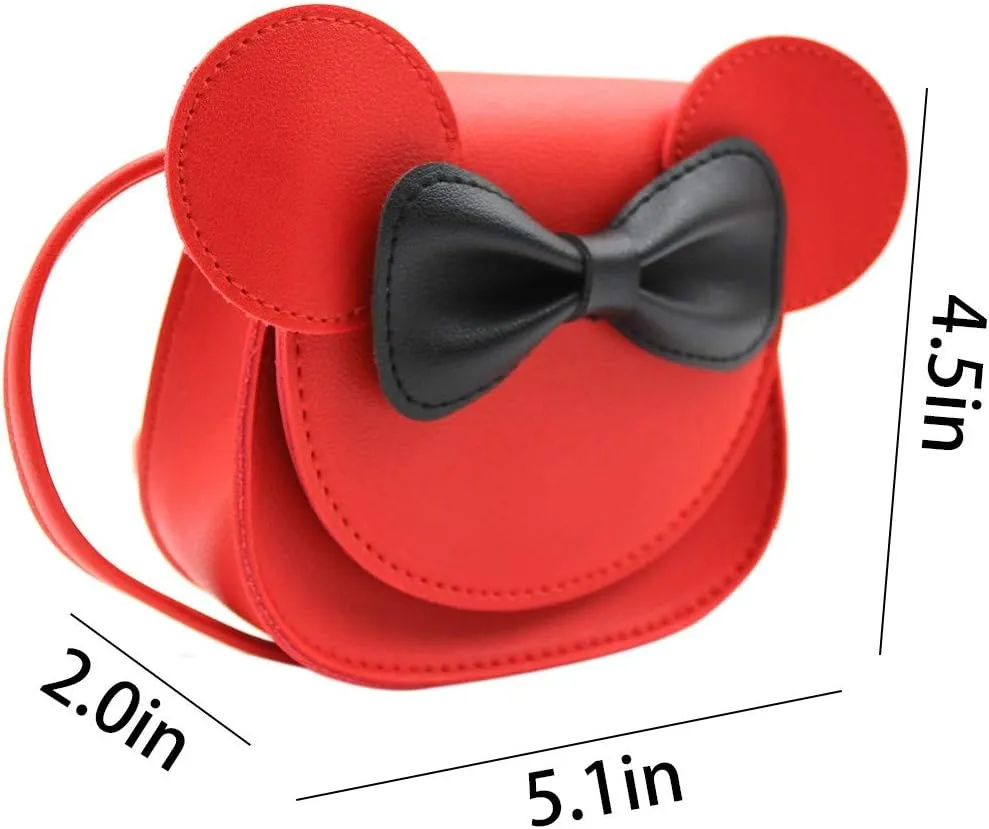 ZGMYC Little Girl's Cute Bowknot Crossbody Purse Cartoon Mouse Ears Shoulder Handbag